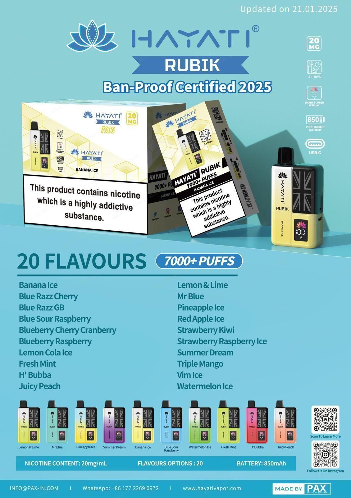 Hayati Rubik 7000 Prefilled Vape Kit