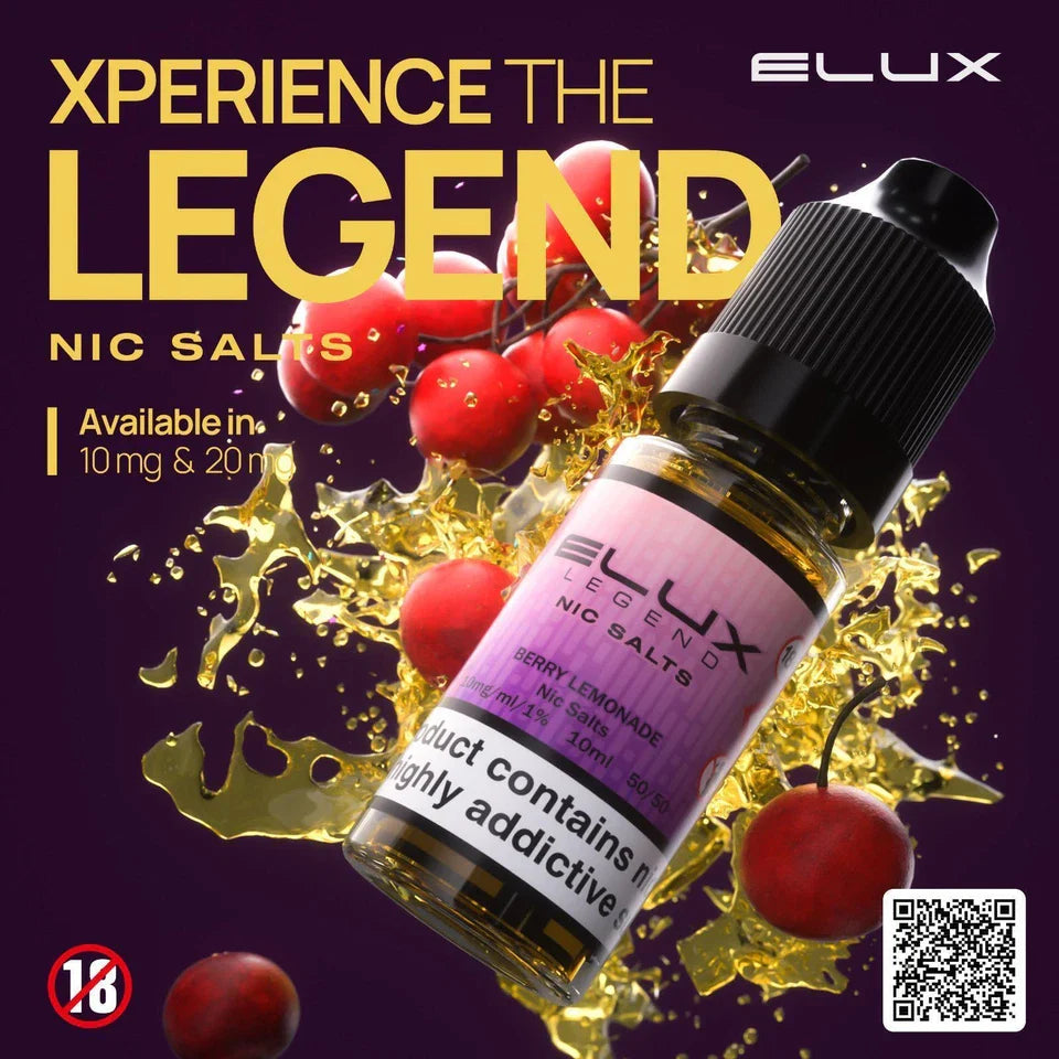 Elux Nic Salt 10ml E Liquid 50VG/50PG | 10mg 20mg Bar Salt | Ecig POD Vape Juice