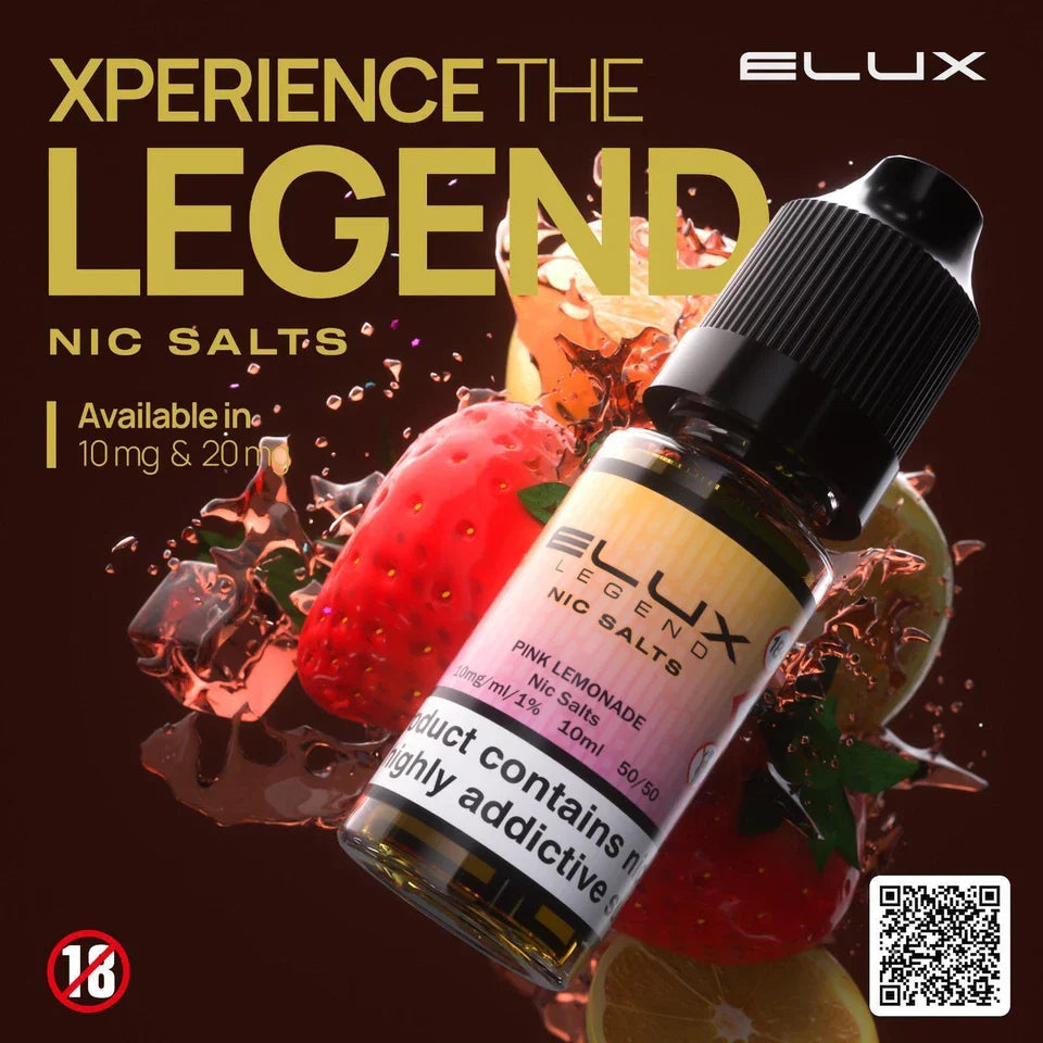 Elux Nic Salt 10ml E Liquid 50VG/50PG | 10mg 20mg Bar Salt | Ecig POD Vape Juice