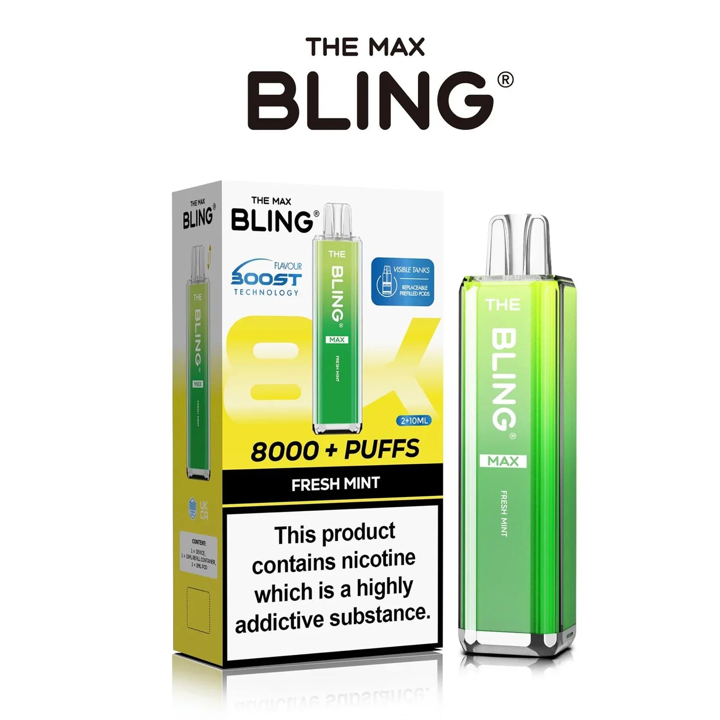 The Crystal Bling Max 8000 Preffilled Pod Kit