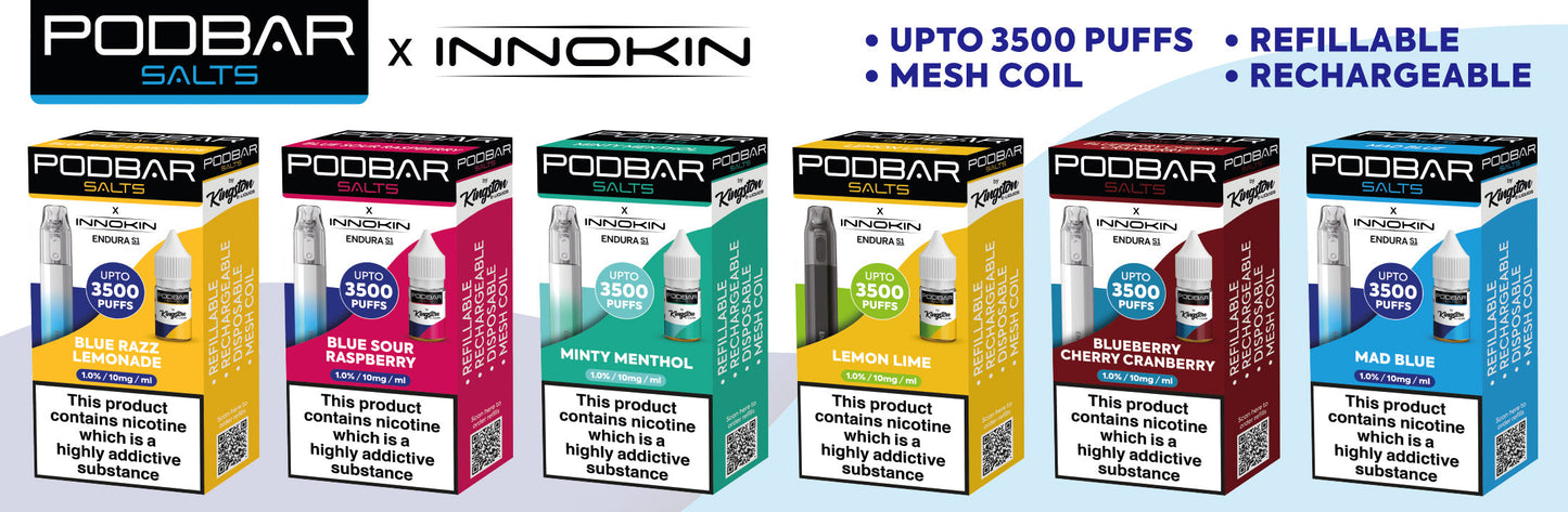 Podbar Salts - Innokin Endura S1 (TWIN PACK) - £8.99