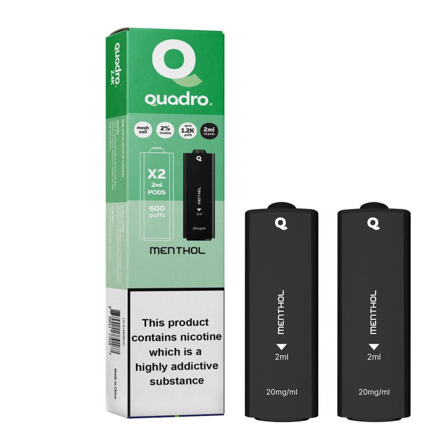4 in 1 Quadro 2400 Puffs Replacement Pods Box of 10 - Vaperdeals