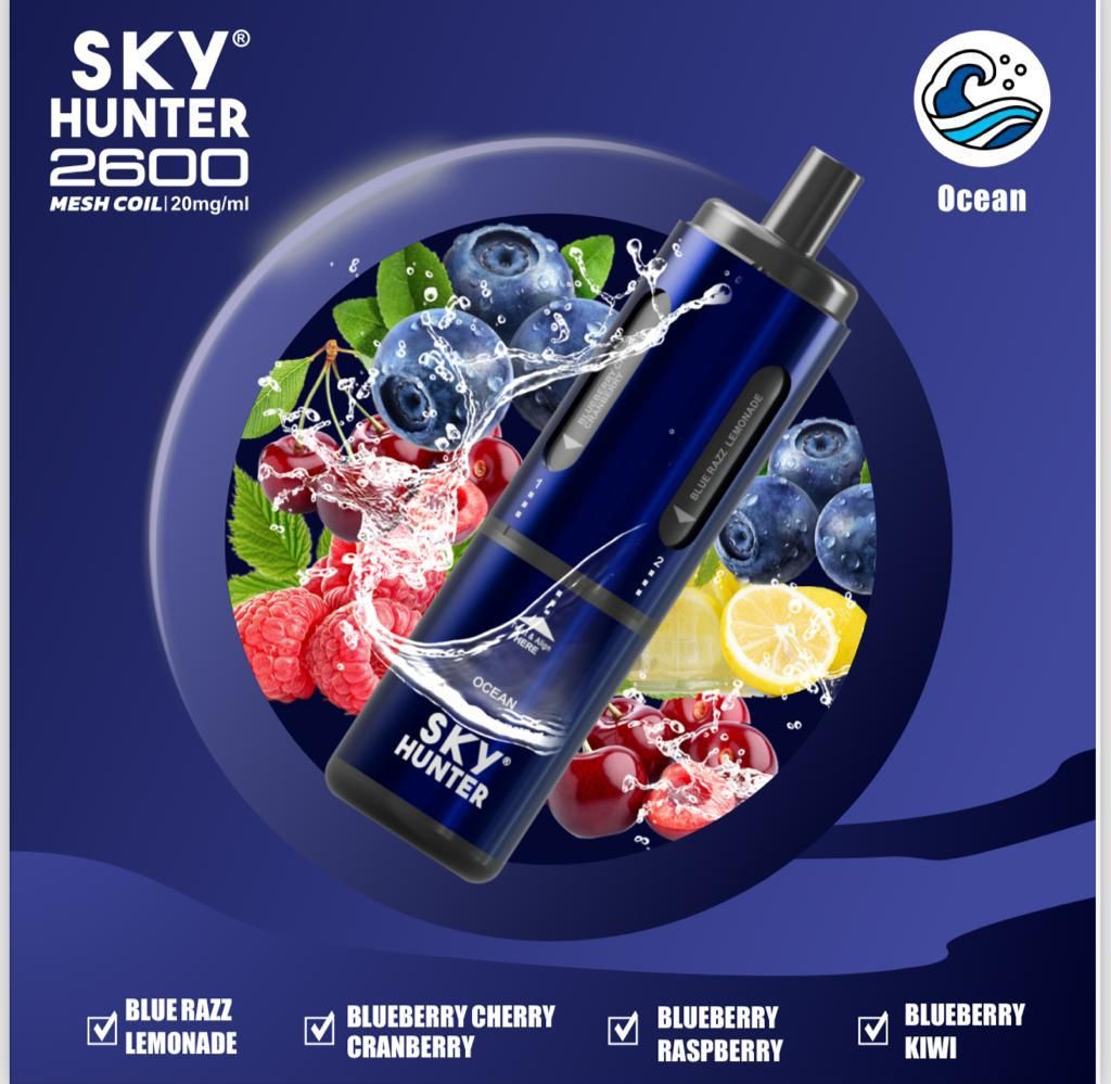 4 in 1 Sky Hunter 2600 Puffs Disposable Vape Box of 5 - Vaperdeals