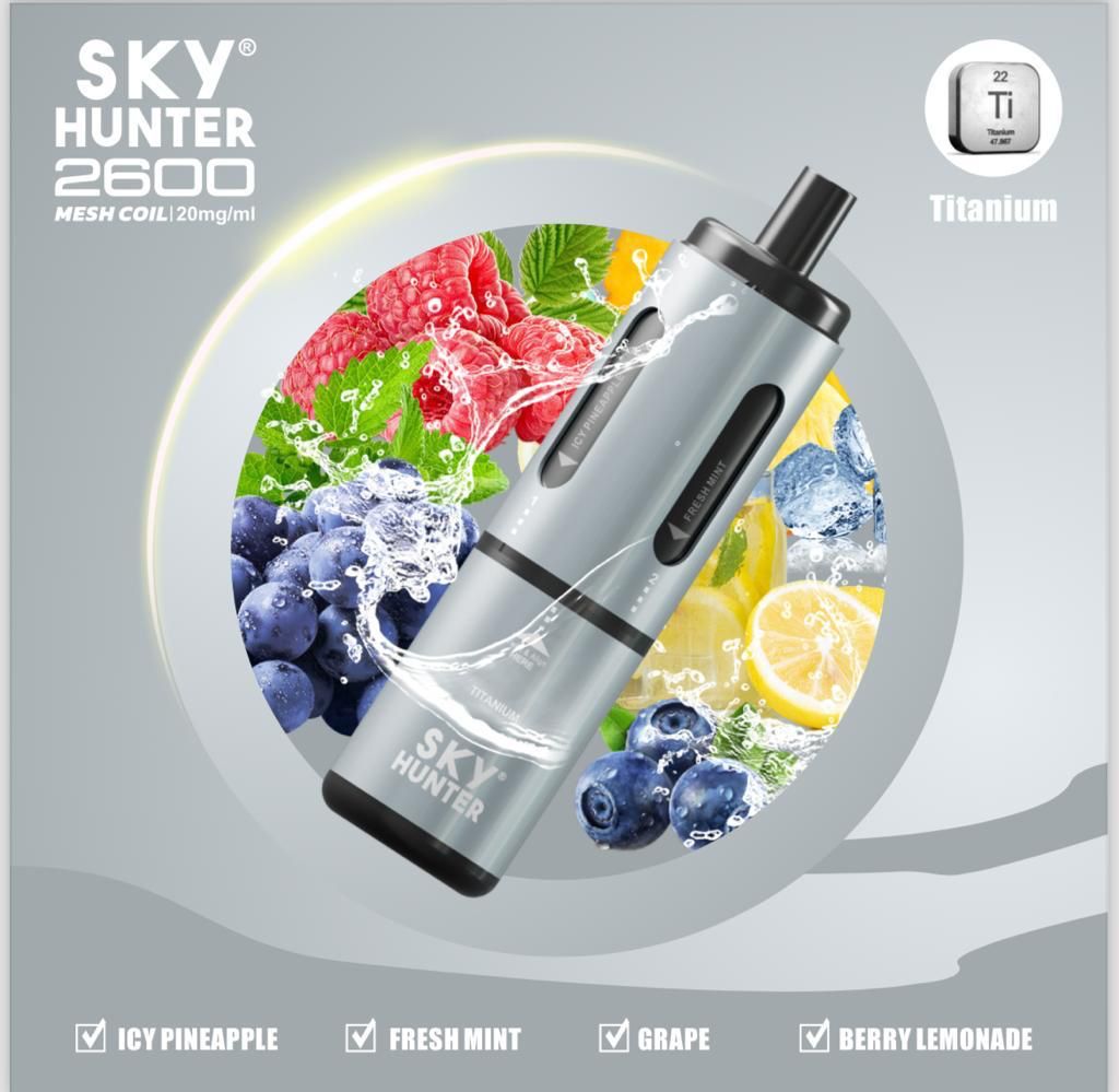 4 in 1 Sky Hunter 2600 Puffs Disposable Vape Box of 5 - Vaperdeals